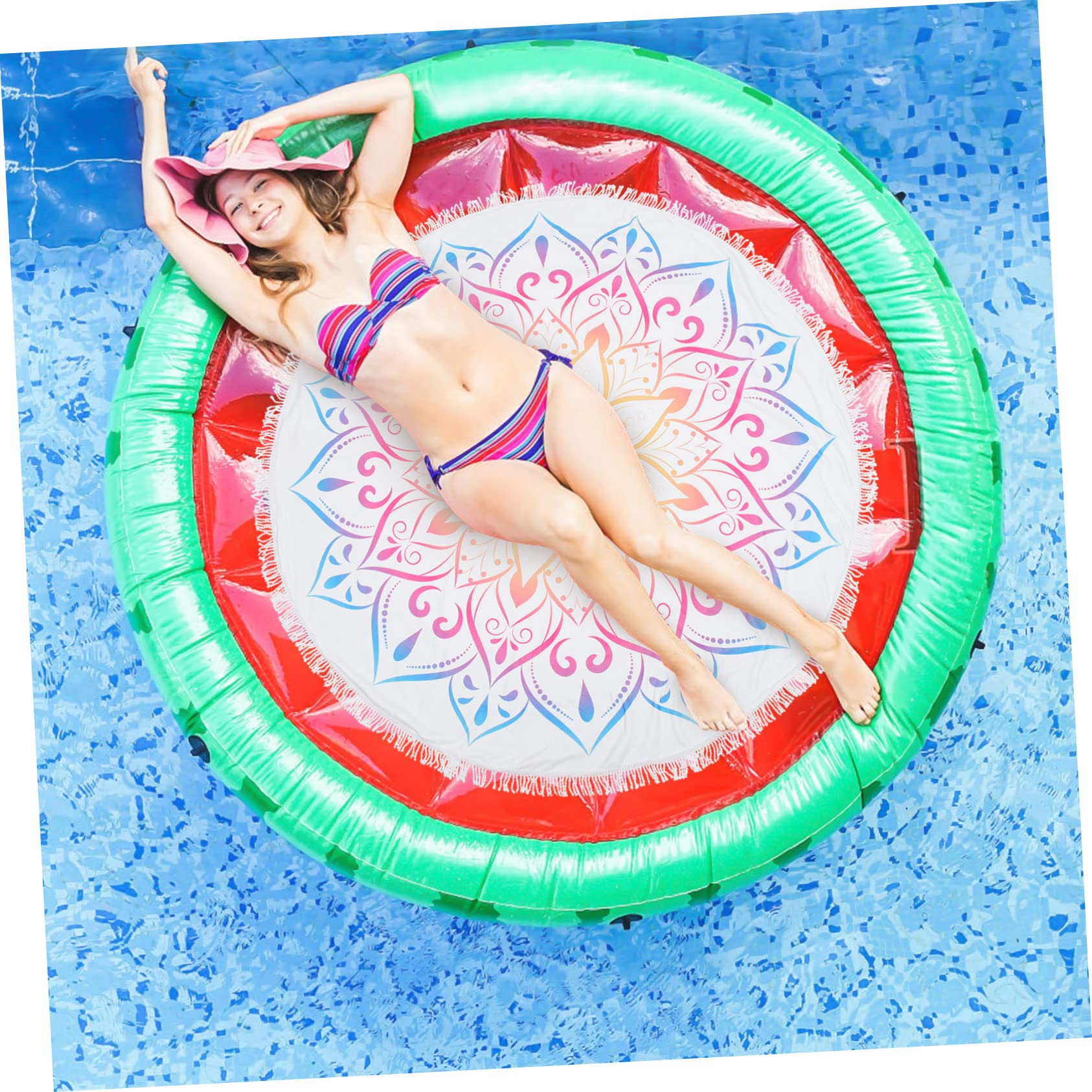 PRETYZOOM 2 Pz Telo Mare Mandala Coperta Per Telo Mare Telo Piscina Multifunzione Coperte Leggere Asciugamani in Microfibra Per Il Corpo Asciugamano Hippy Fibra Superfine Bianca