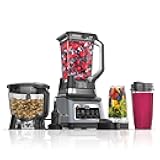 Ninja BN801 Professional Plus Kitchen System, 1400 WP, 5 Functions for Smoothies, Chopping, Dough & More with Auto IQ, 72-oz.* Blender Pitcher, 64-oz. Processor Bowl, (2) 24-oz. To-Go Cups, Grey