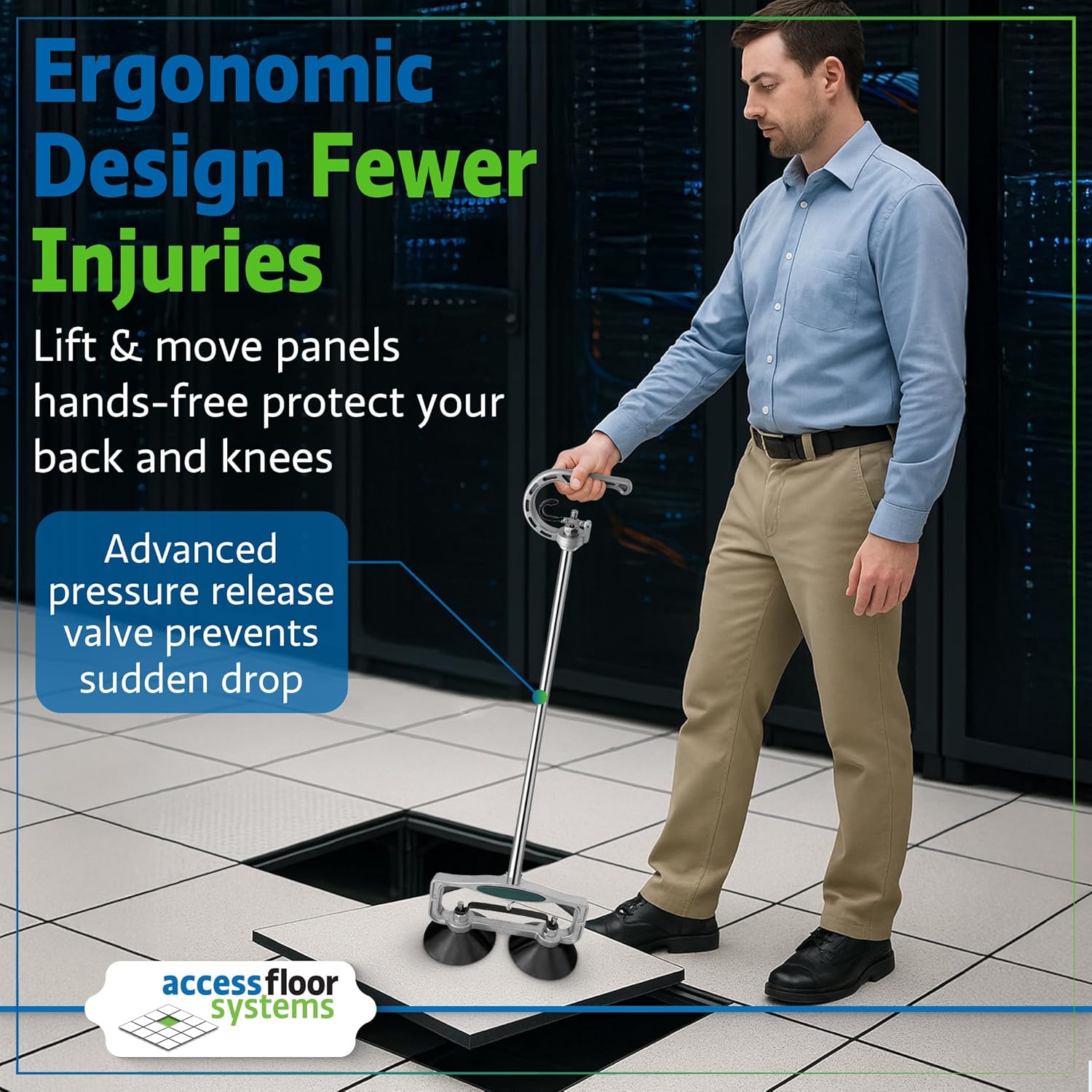 Access Floor Systems Stand Up Floor Puller - 5 inch Cups