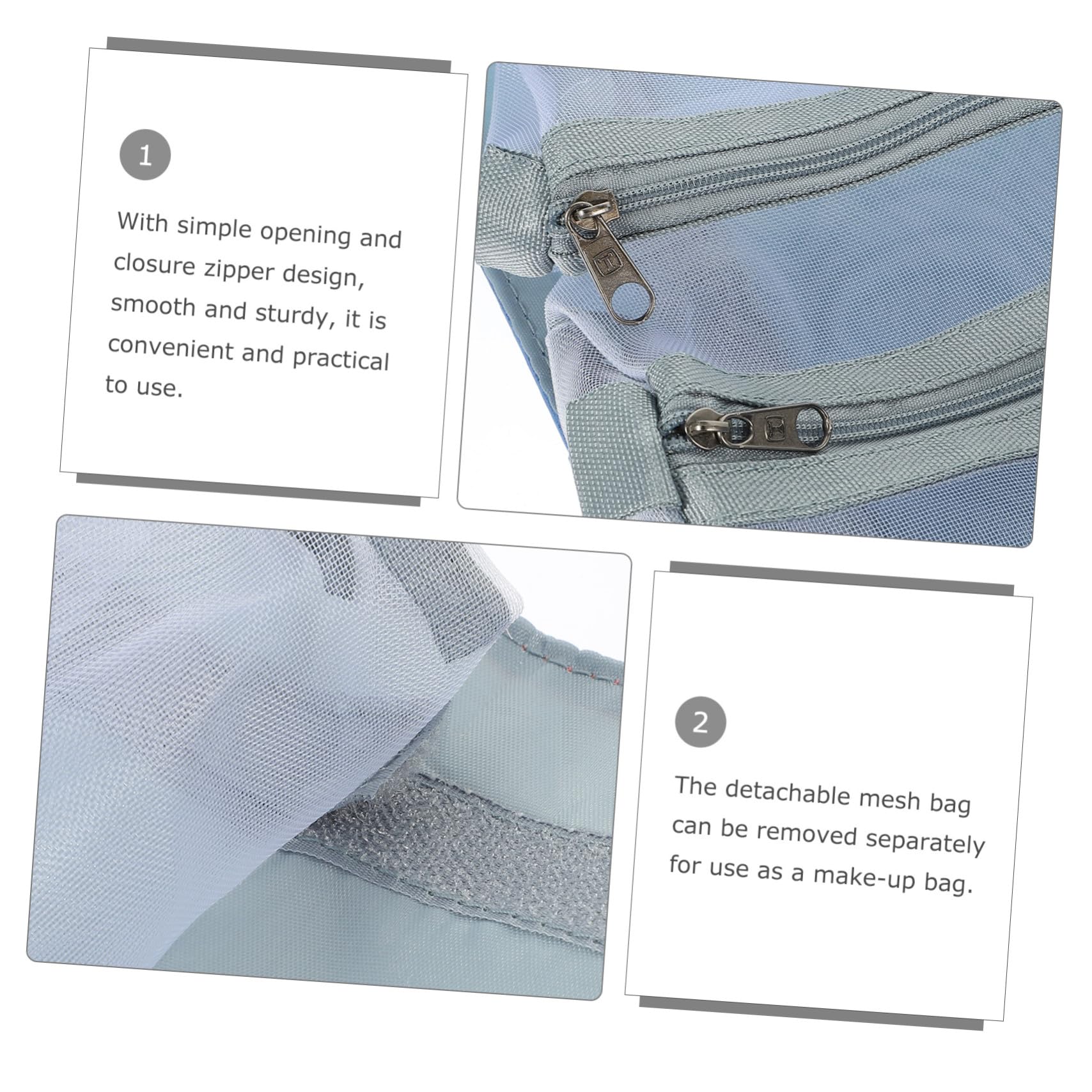Organizador de Artículos de Tocador de Viaje para Mujer, Bolsa de Maquillaje Desmontable de Gran Capacidad, Material PU Cremallera, Práctica para Uso Diario y Viajes