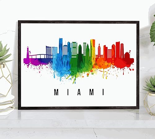 Vista 122 de Póster de Atlantic City Skyline New Jersey, pintura de paisaje urbano de Atlantic City, póster de Atlantic City New Jersey, impresión de paisaje