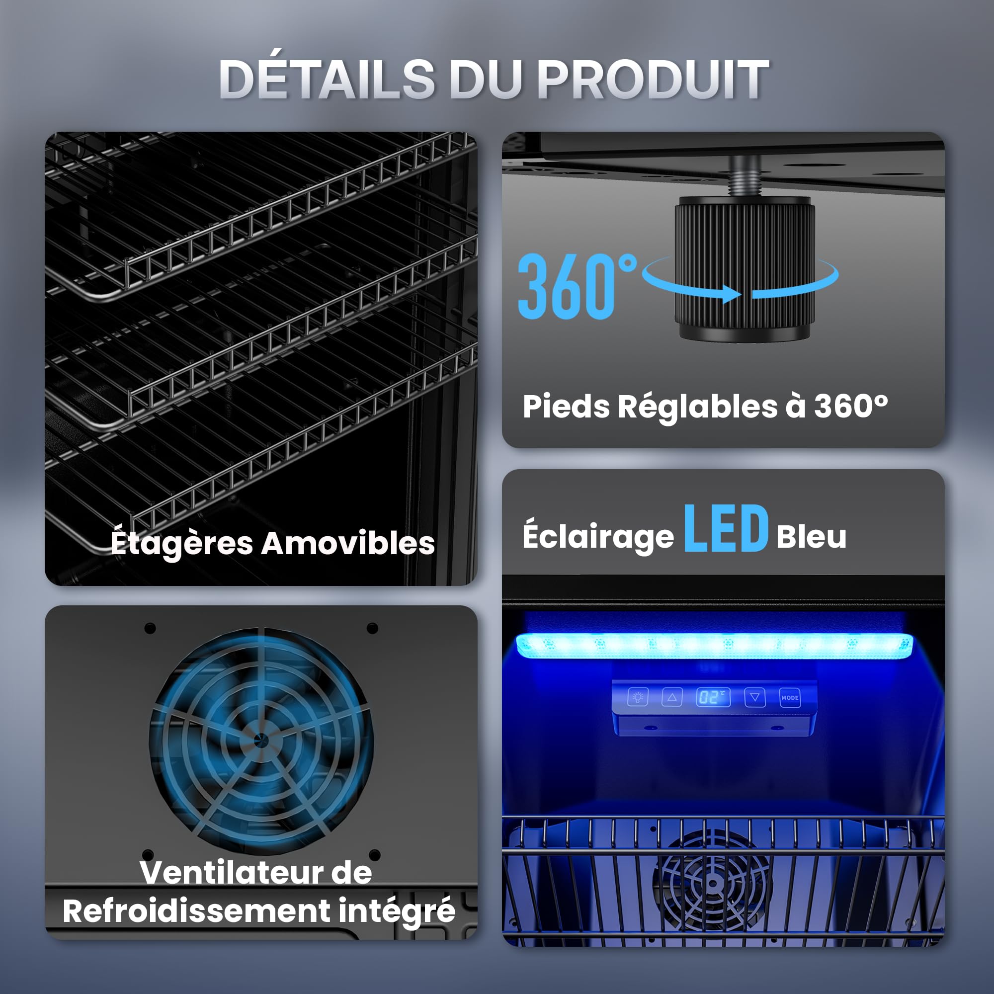 TRIUMPHKEY Réfrigérateur à Boissons 90 L avec Porte Vitrée, Mini Frigo pour 128 Canettes