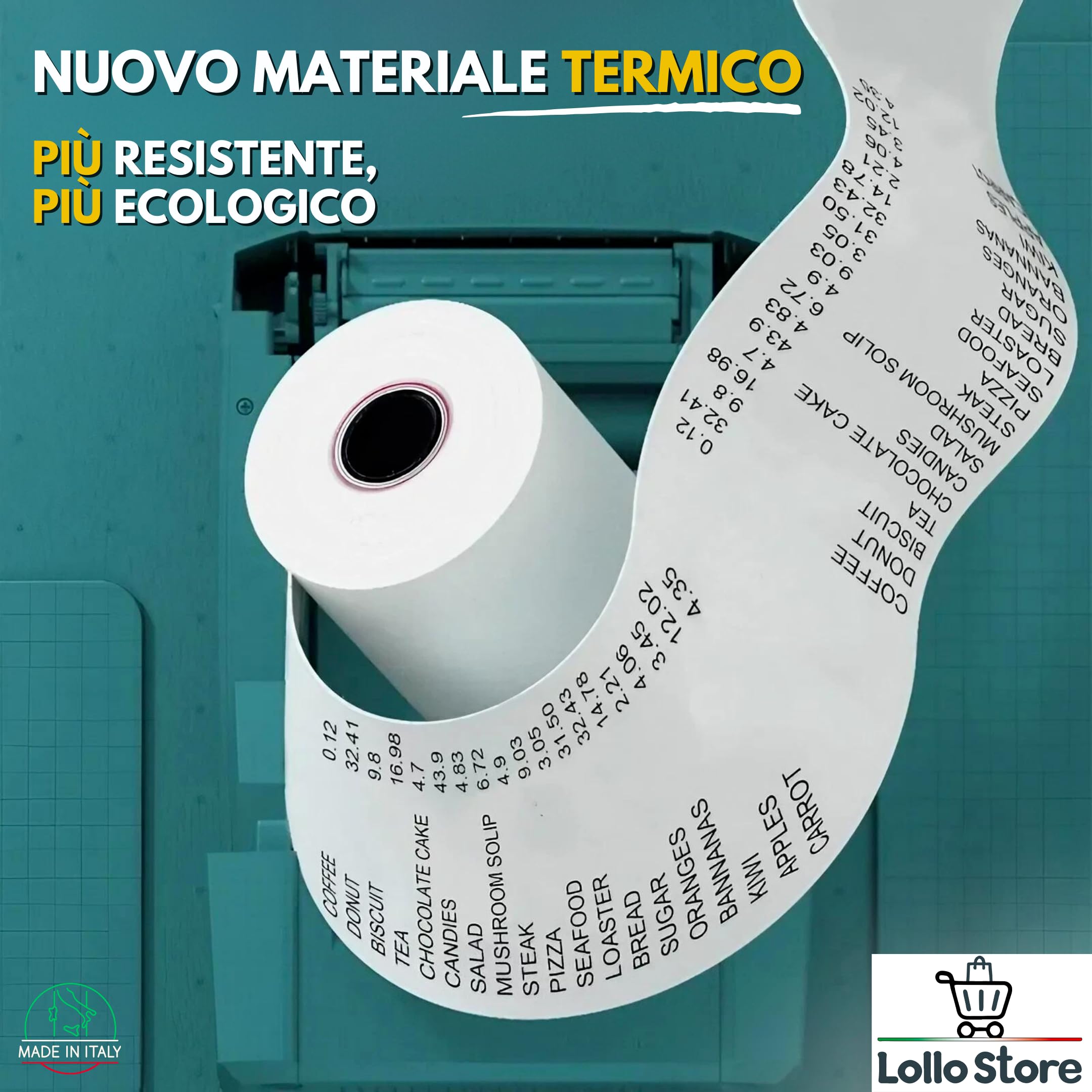 Rotoli Carta Termica Per POS 57mm X 18mt - 10 Rotoli Omologati Fiscali Con Anima 12mm - Foto 5