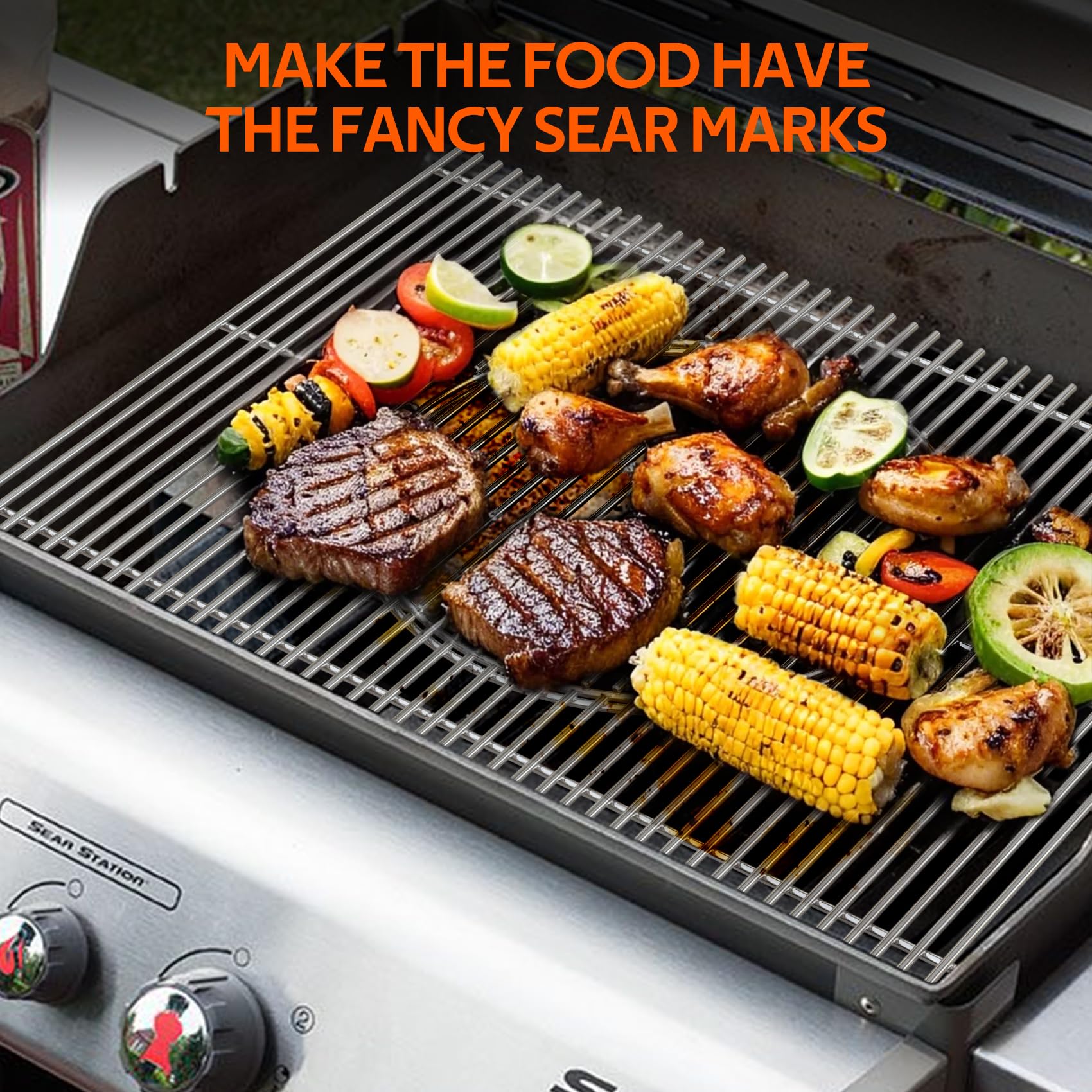 onlyfire Ruszty do grilla ze stali nierdzewnej do Weber Gourmet BBQ System Spirit 300 Series