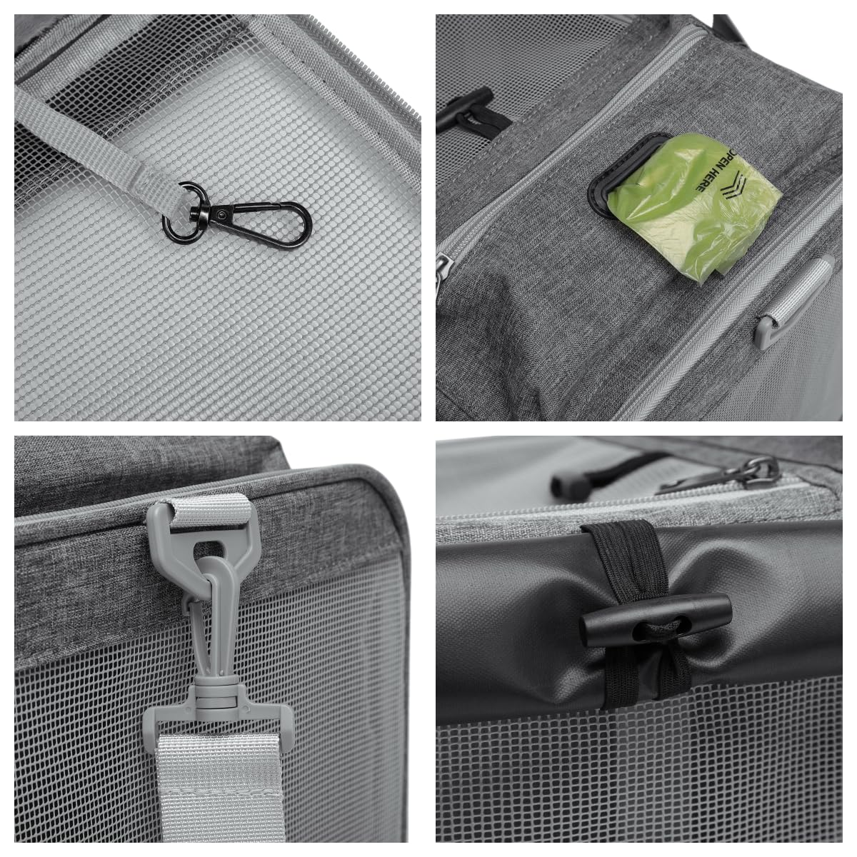 Sac de Transport pour Chat Chien 8kg, Sac Bandoulière Porté Transporteur Souple pour Petit Animal, Portable Pliable Spacieux et Respirant, Caisse Léger pour Voyage Airline Approuvé