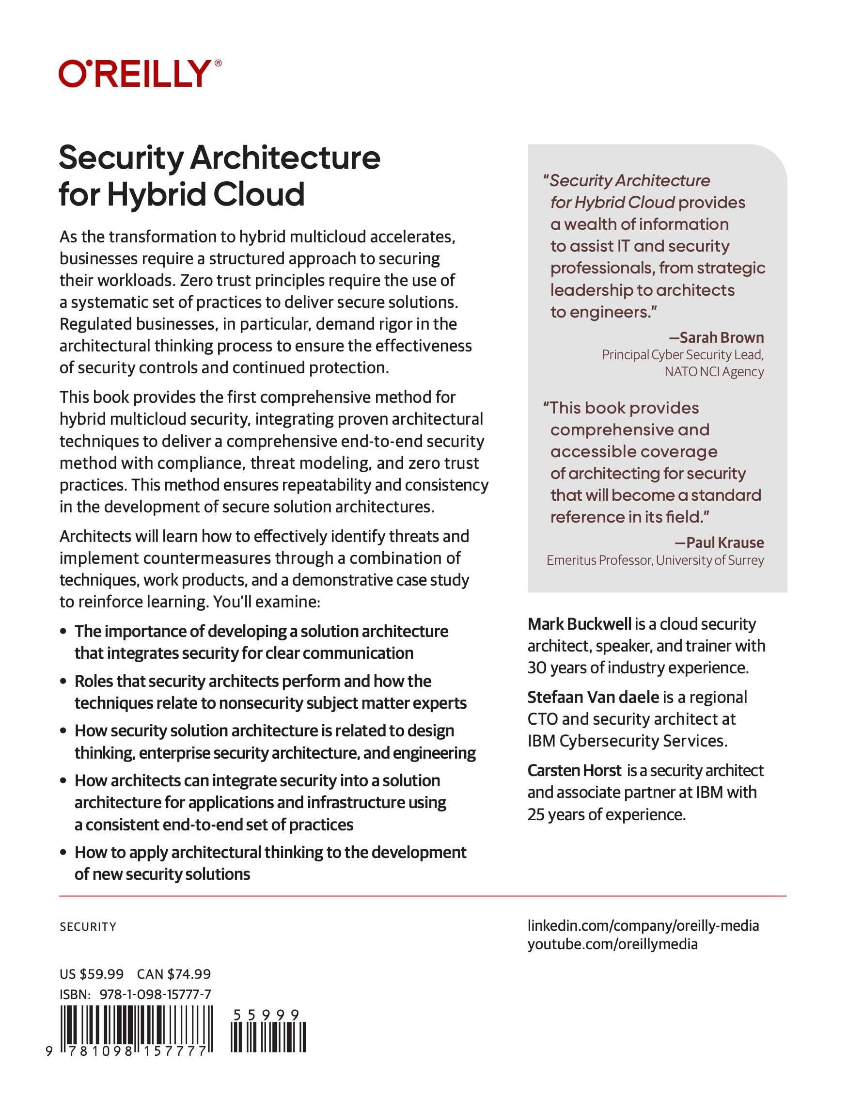 Security Architecture for Hybrid Cloud: A Practical Method for Designing Security Using Zero Trust Principles