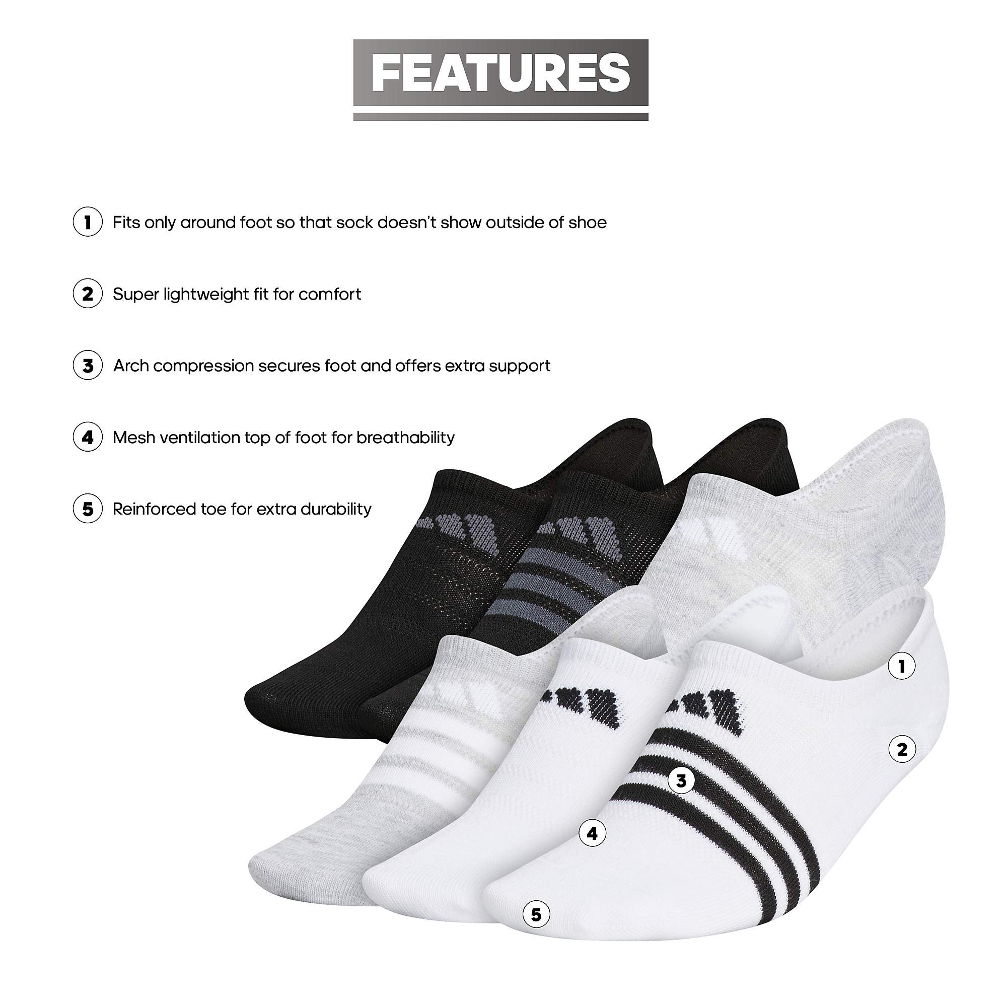 adidas Damen Superlite Super No Show Socks (6-Pair) Socken