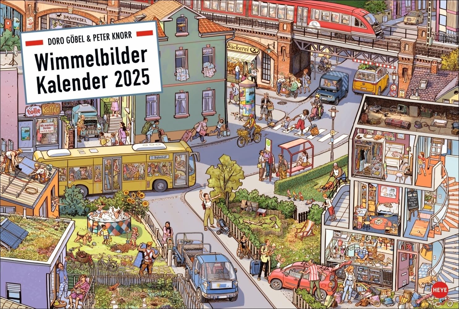 Göbel & Knorr Wimmelbilder Edition Kalender 2025: Großer Wandkalender mit 12 spannenden Wimmelbildern zum Entdecken. Göbel & Knorr Kalender mit Suchbildern für Groß und Klein.