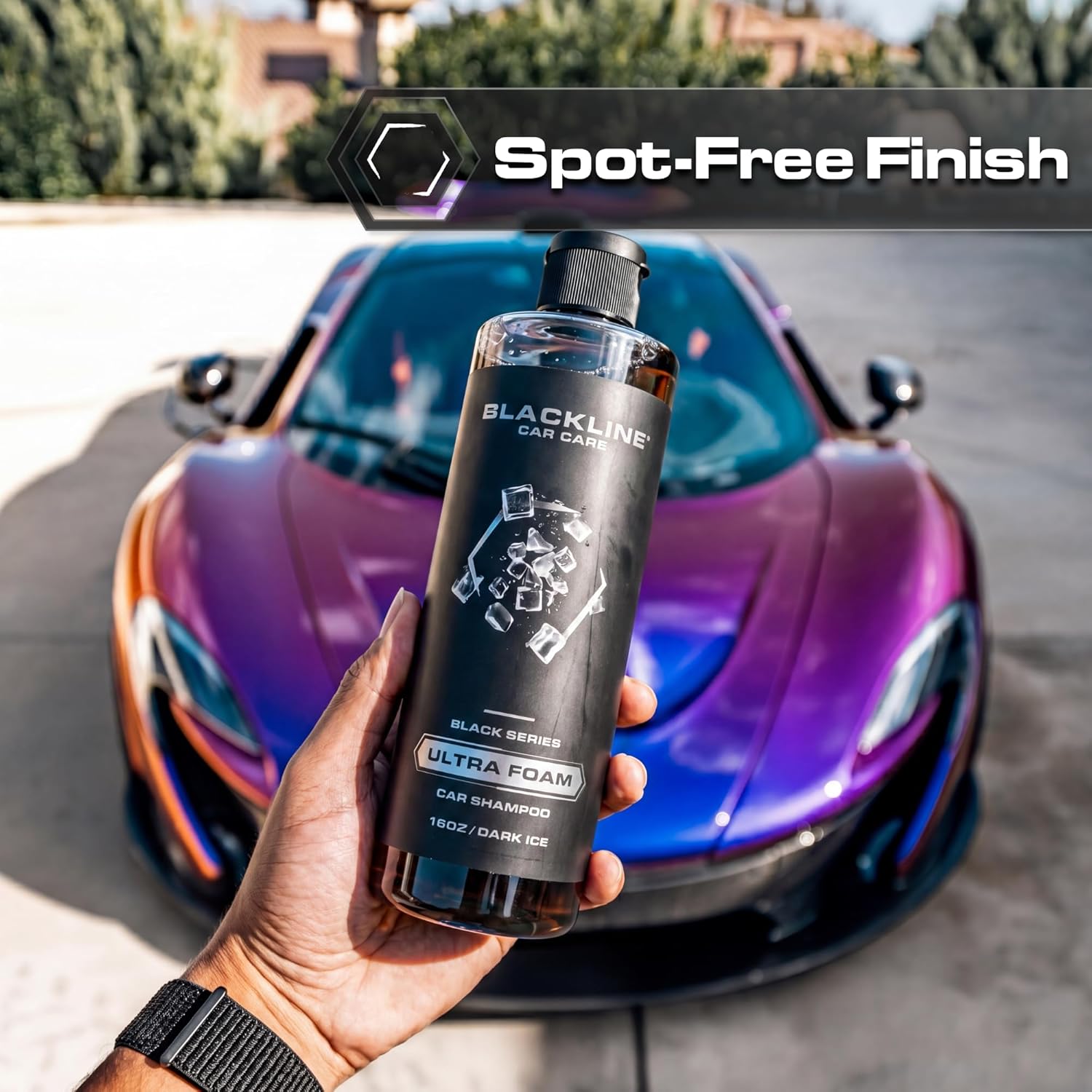 Blackline Automotive Extreme Foaming Car Shampoo - Extreme Ultra Foam Perfect for Ceramic Coatings - Compatible with Foam Cannon for Pressure Washer (16 FL Oz, Dark Ice)
