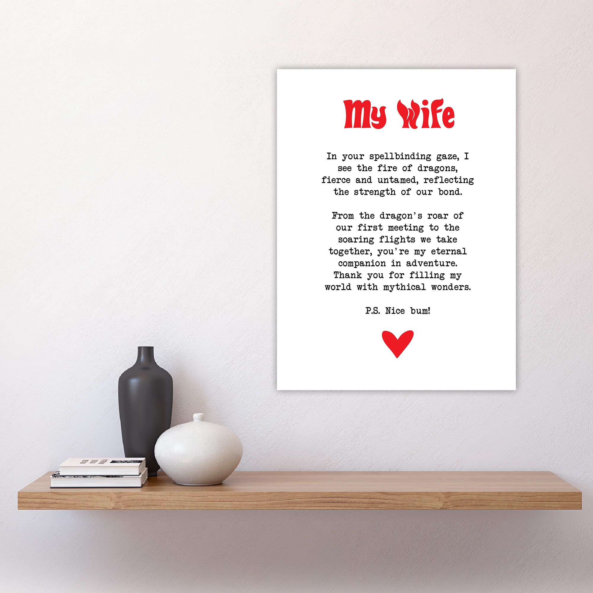 Artery8 Love Poem Role Play Game Nerd Wife Romantic Bedroom Large Wall Art Poster Print Thick Paper 18X24 Inch - Image 4