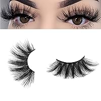 Vista 4 de Mikiwi Pestañas postizas de visón de 25 mm, pestañas de 25 mm, pestañas de visón sintético 6D, pestañas postizas de visón, pestañas dramáticas