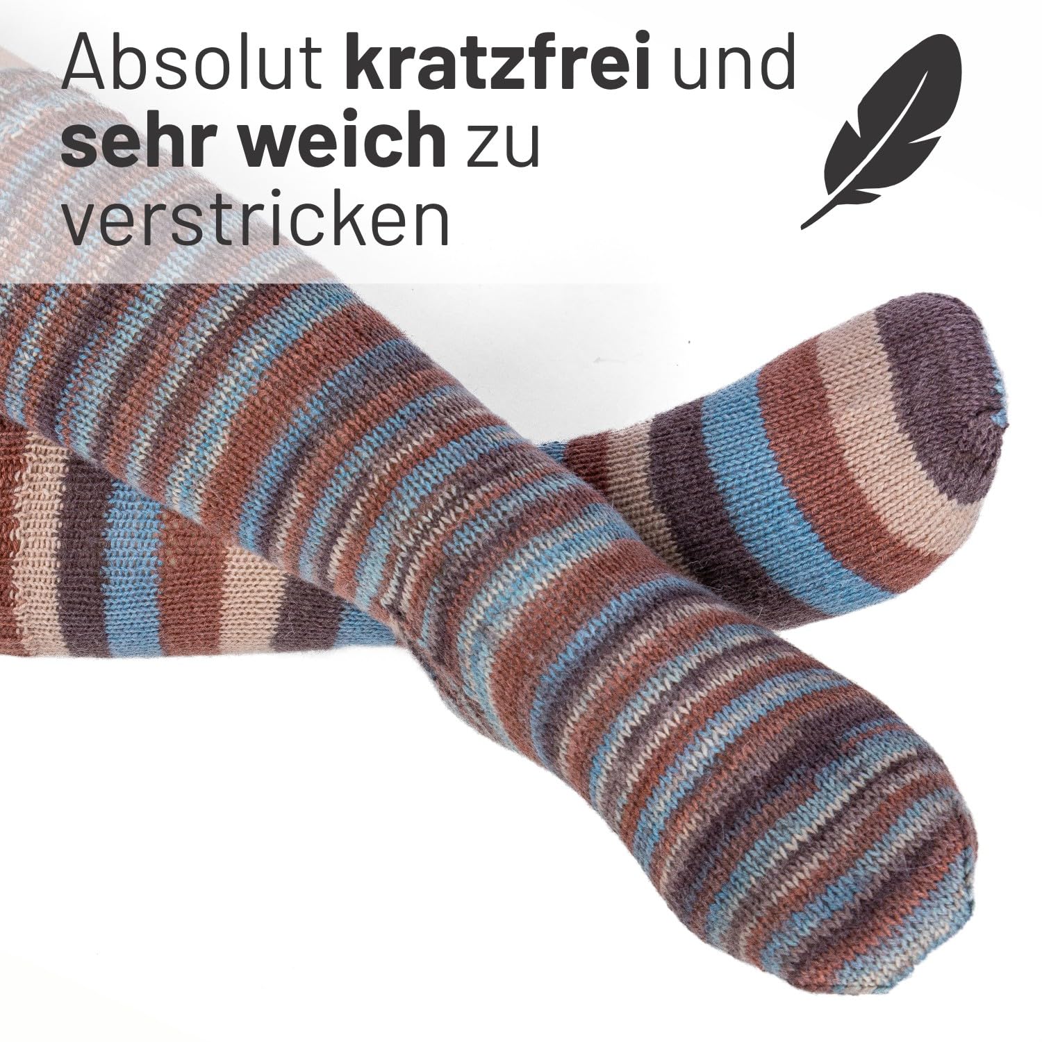 HANSA-FARM Alpacare, 75% lavabile, set di calzini alpaca, 224 g (2 x 112 g) per calze, lana antigraffio, per lavorare a maglia e all'uncinetto, SE8 Misti Hues