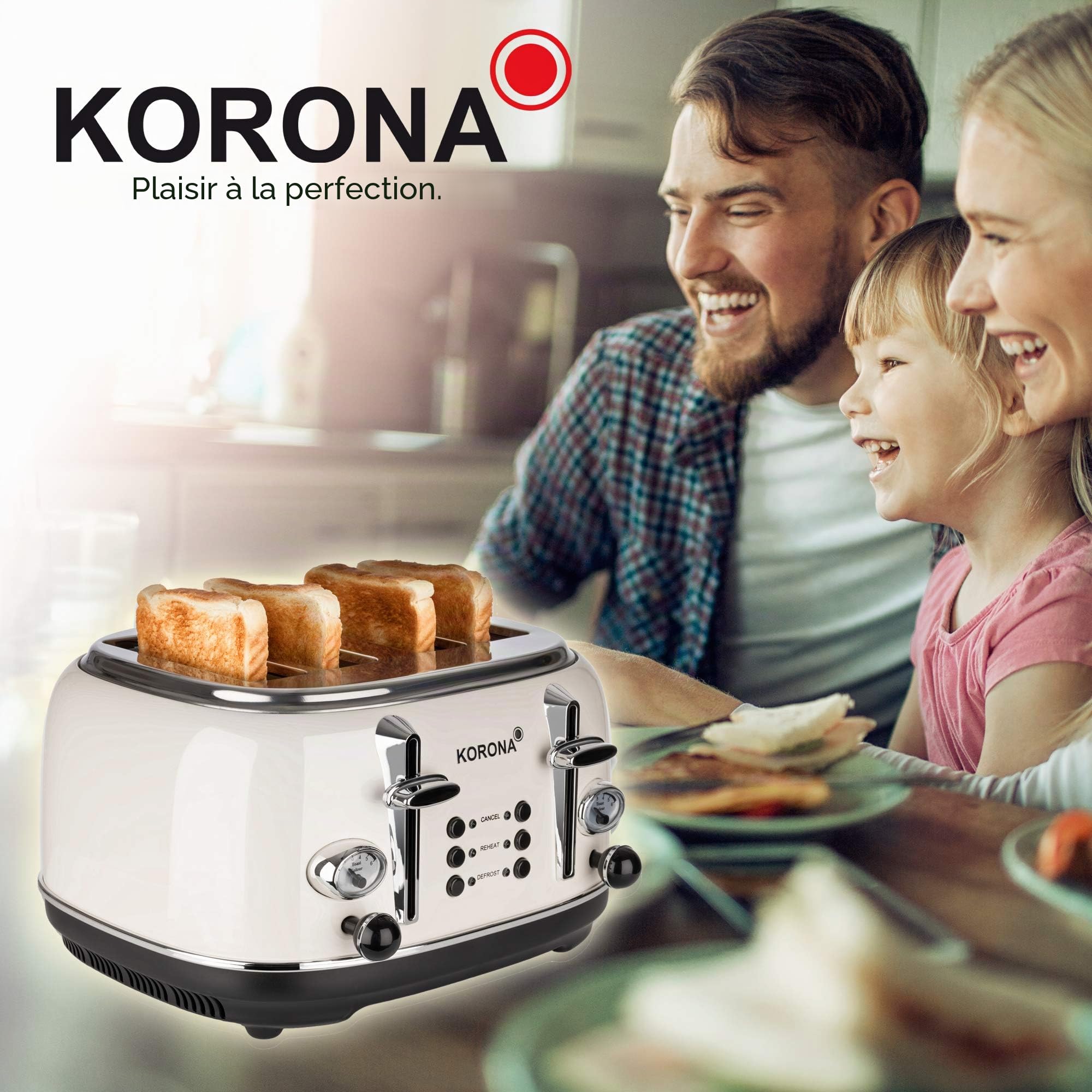Korona Grille-pain rétro 4 fentes beige