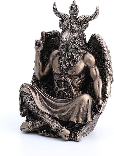 Miniatura 3 de Veronese Design 4 3/4" Estatua de Baphomet sentado meditación pose escultura resina escultura pintado a mano acabado