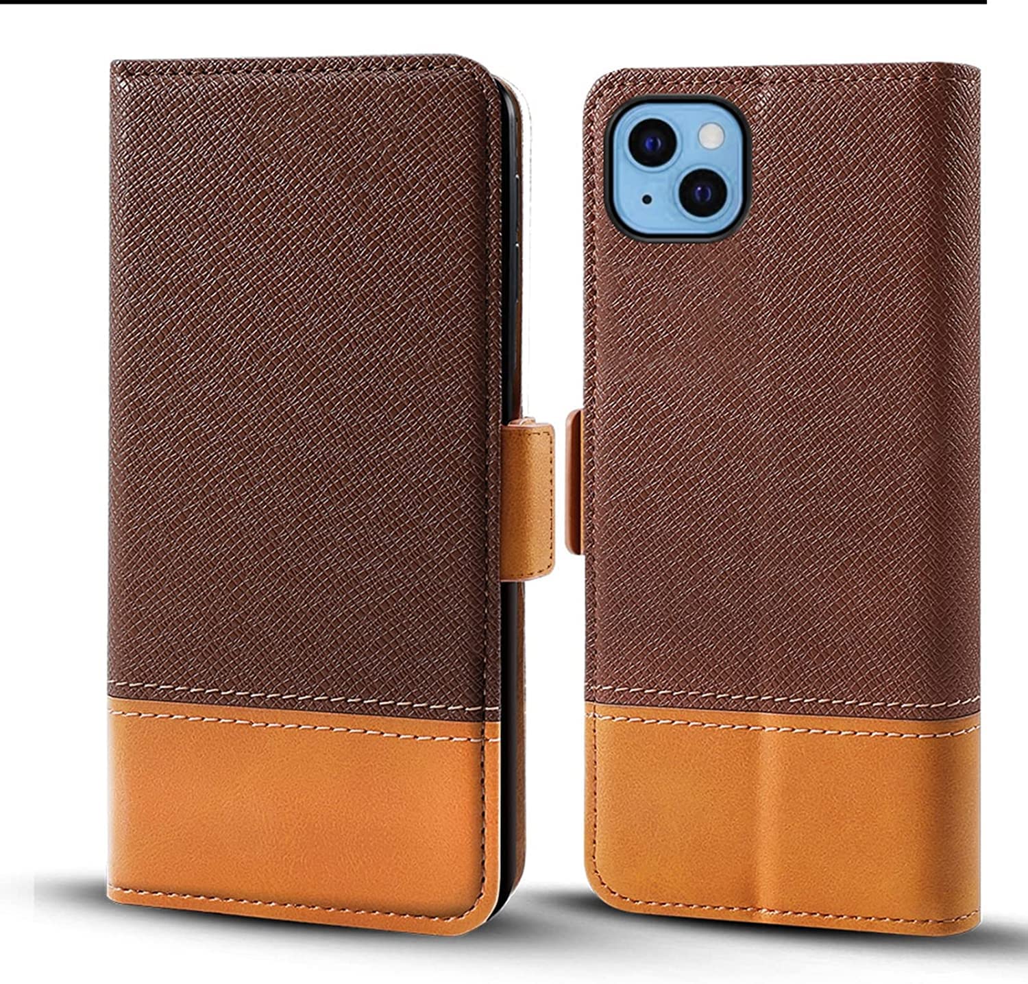 Étui portefeuille iPhone 13 coque antichoc TPU housse cuir support