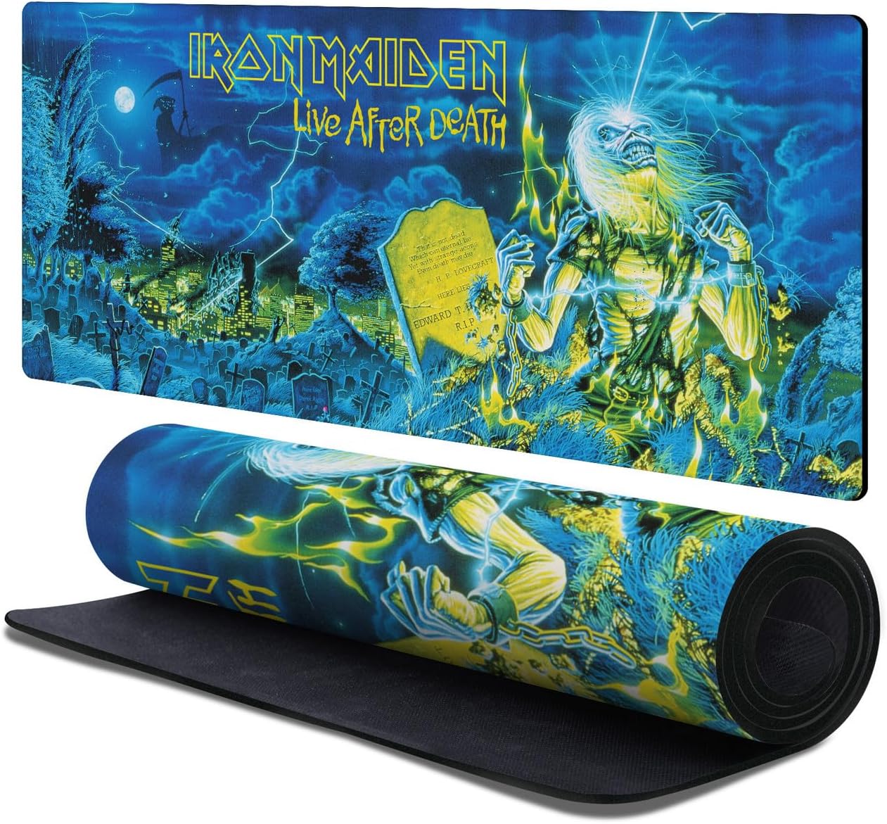 Head Case Designs Officially Licensed Iron Maiden Live After Death Graphic Art 37.4 x 15.75 x 0.16 inches (900 x 400 mm) - XL Gaming Office Desk PC Keyboard Mouse Mat Pad