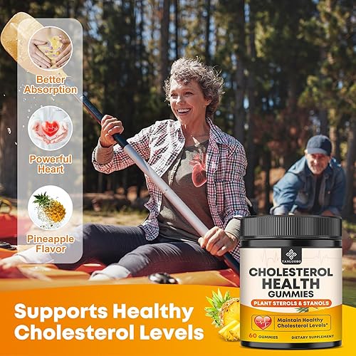 Miniatura 6 de Gomitas de suplementos de colesterol sin azúcar, apoyan niveles saludables de colesterol con 1200 mg de esteroles vegetales y estanoles, extracto de