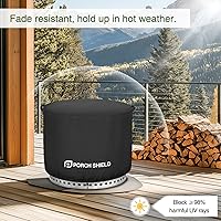 Vista 5 de Porch Shield Cubierta para estufa individual Yukon resistente a la decoloración, cubierta impermeable para hoguera de patio, redonda, de 32