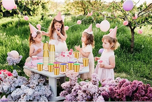 120 pcs Gold Shot Cups gold Plastic Shot Glasses 2 oz Happy New Year shot glasses disposable for drinking Tastings served Snacks Jello Tastings and Samples