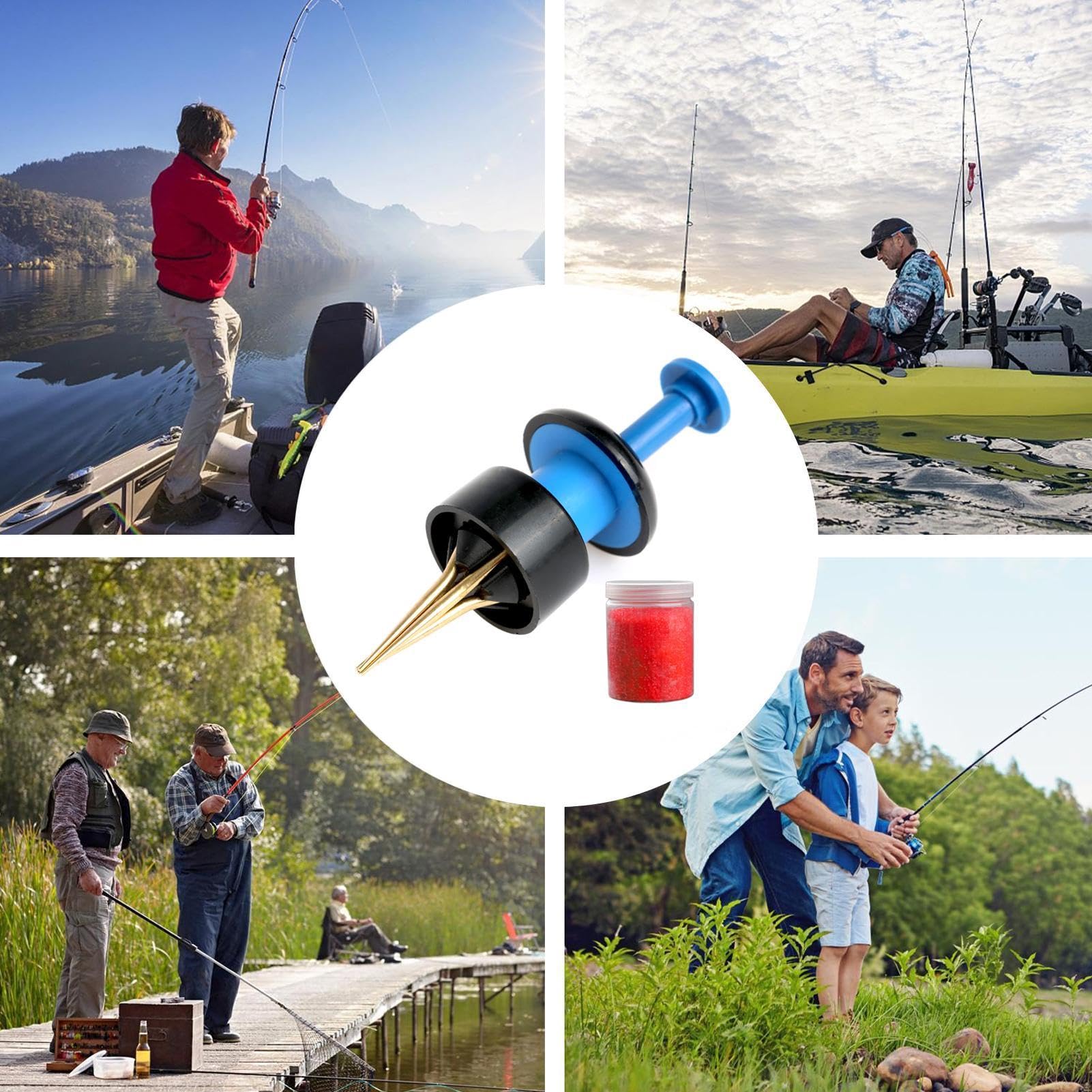 Generico Fasce per Esche, Strumento per Legare Pellet per la Pesca,Bander per Pellet Antiscivolo per Esca - Bander per Esche per Attrezzatura da Pesca alla Carpa, Clip per Pellet, Kit di per la Pesca