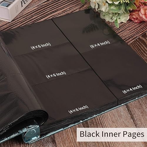 Miniatura 3 de RECUTMS - Álbum de fotos de 600 bolsillos para fotos de 4 x 6pulgadas, 5 por página, cubierta de piel sintética con diseño de rosas, para fotos de