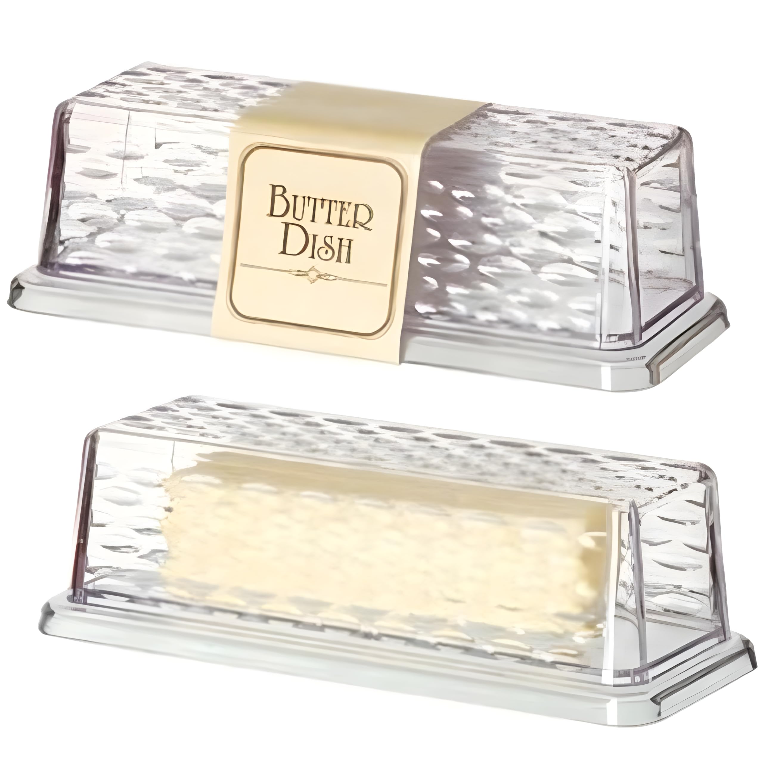 Clear Plastic Butter Dish 7 Inch Length Durable Storage for Butter Margarine and Spreads