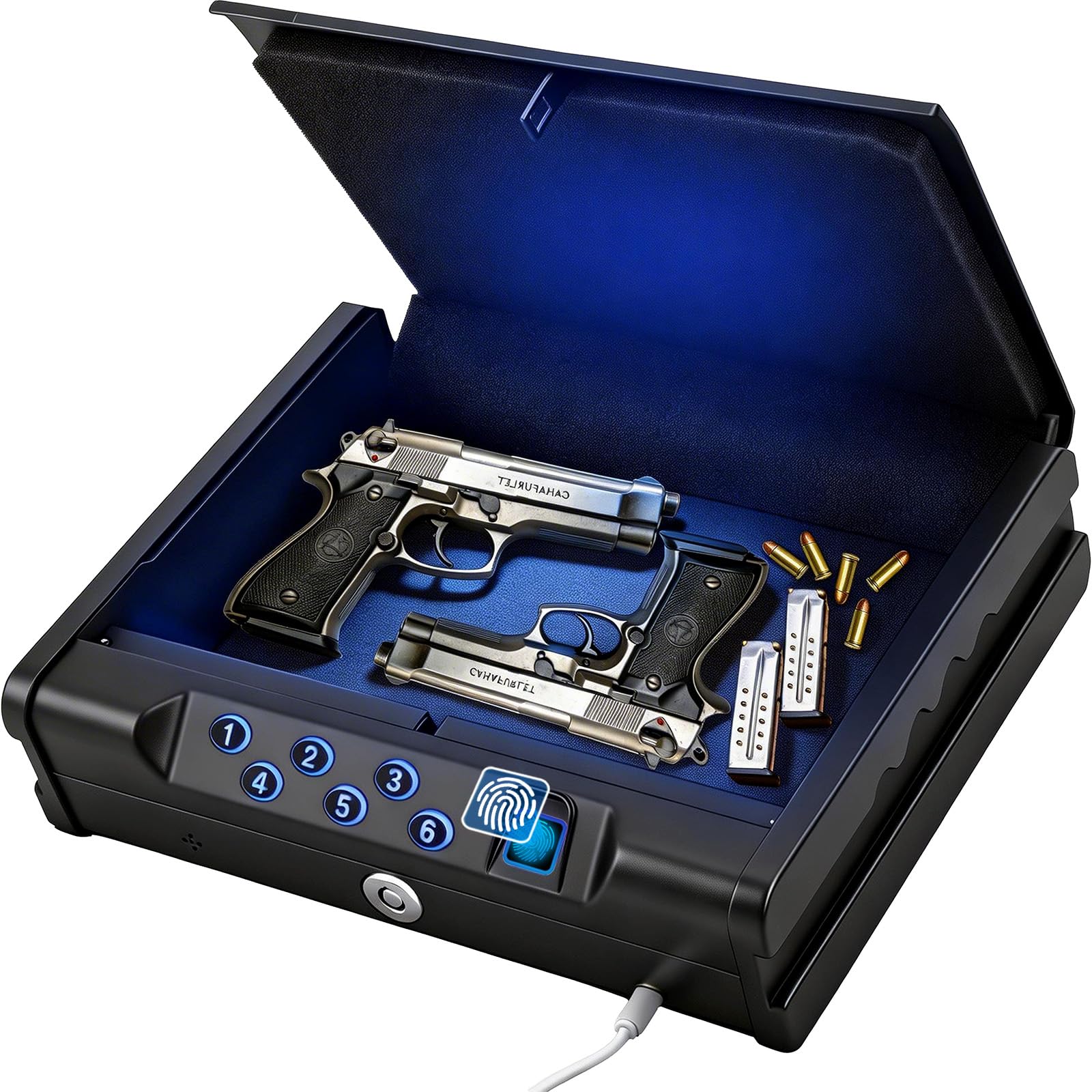 Photo 1 of [DAMAGED] [MISSING PARTS] Generic Biometric Fingerprint Handgun Safe