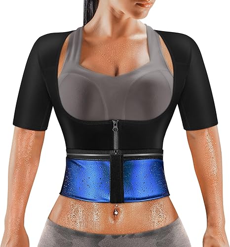 MATKAO Traje de sauna para mujer, camisa de sauna para pérdida de peso, traje de sudor, chaleco de entrenamiento de cintura, chaleco de fitness con
