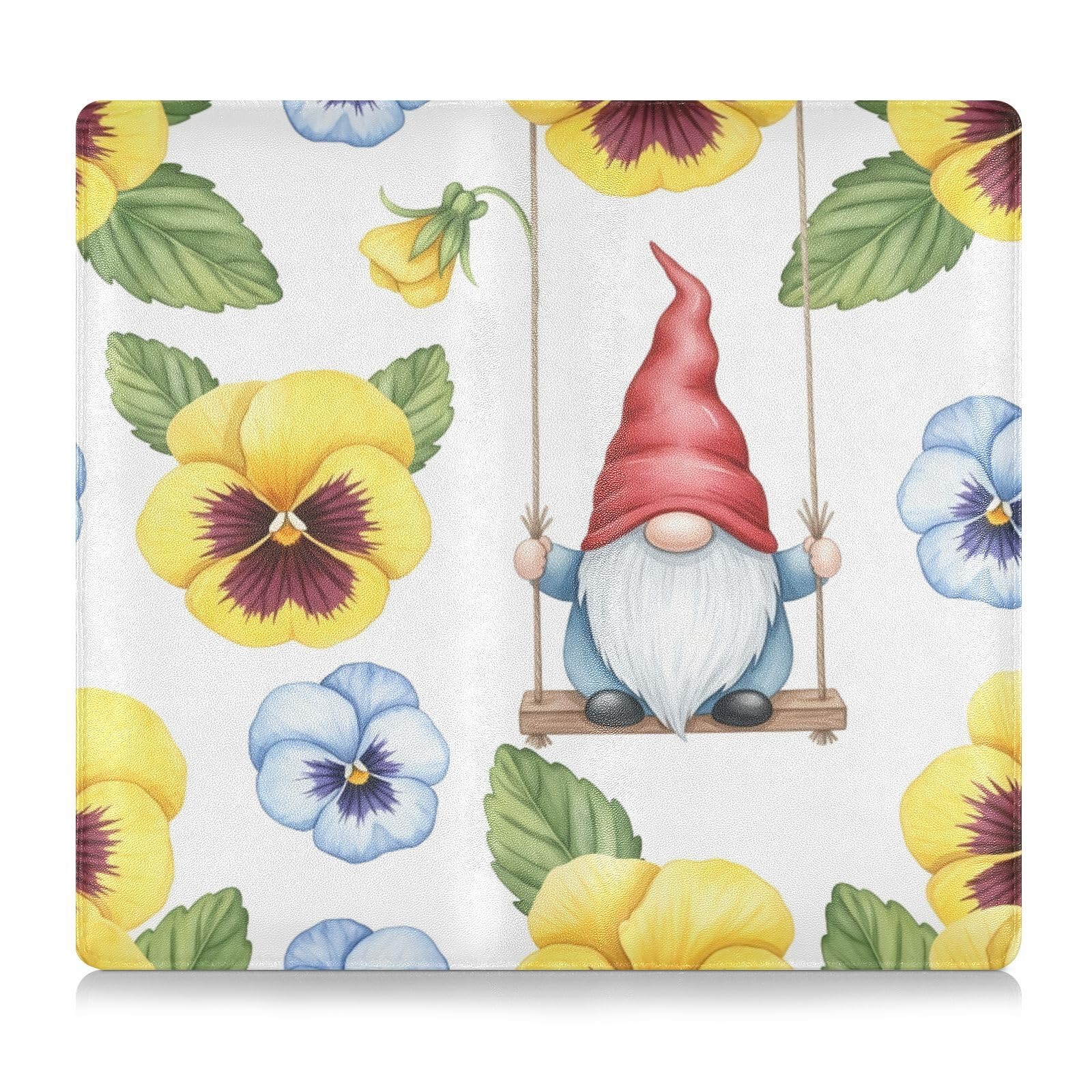 BURSTDDY Flowers and Gnome Leather Car Registration and Insurance Holder,Registration and Insurance Card Holder Glove Box Car Organizer Car Document Holder for Cards, Driver License