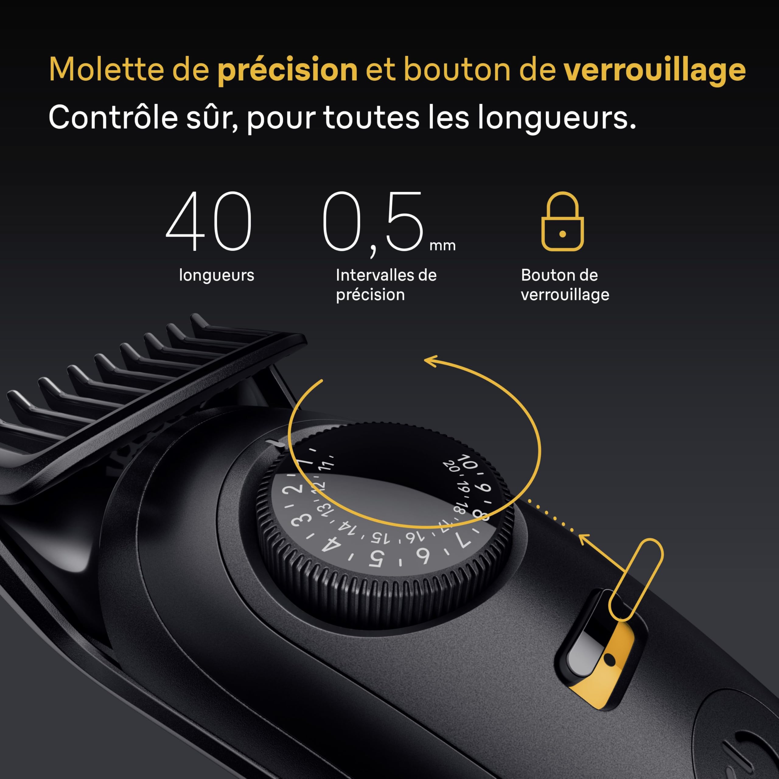 Braun Tondeuse Barbe Homme Series 5 BT5520, Noire – Etanche, Batterie Rechargeable, sans Fil, 40 Longueurs, Lame Ultra Affutée, Coffret avec +4 Outils de Barbier