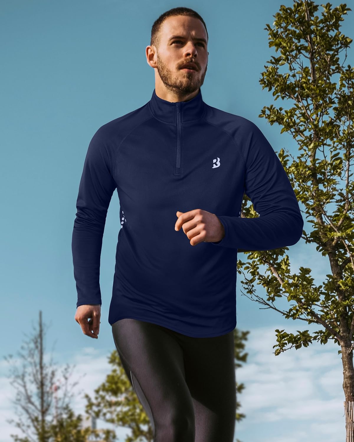 Roadbox UPF 50+ Long Sleeve Shirts for Men - Quarter Zip Pullover Quick Dry Rash Guard for Running Golf Fishing Workout - Image 3