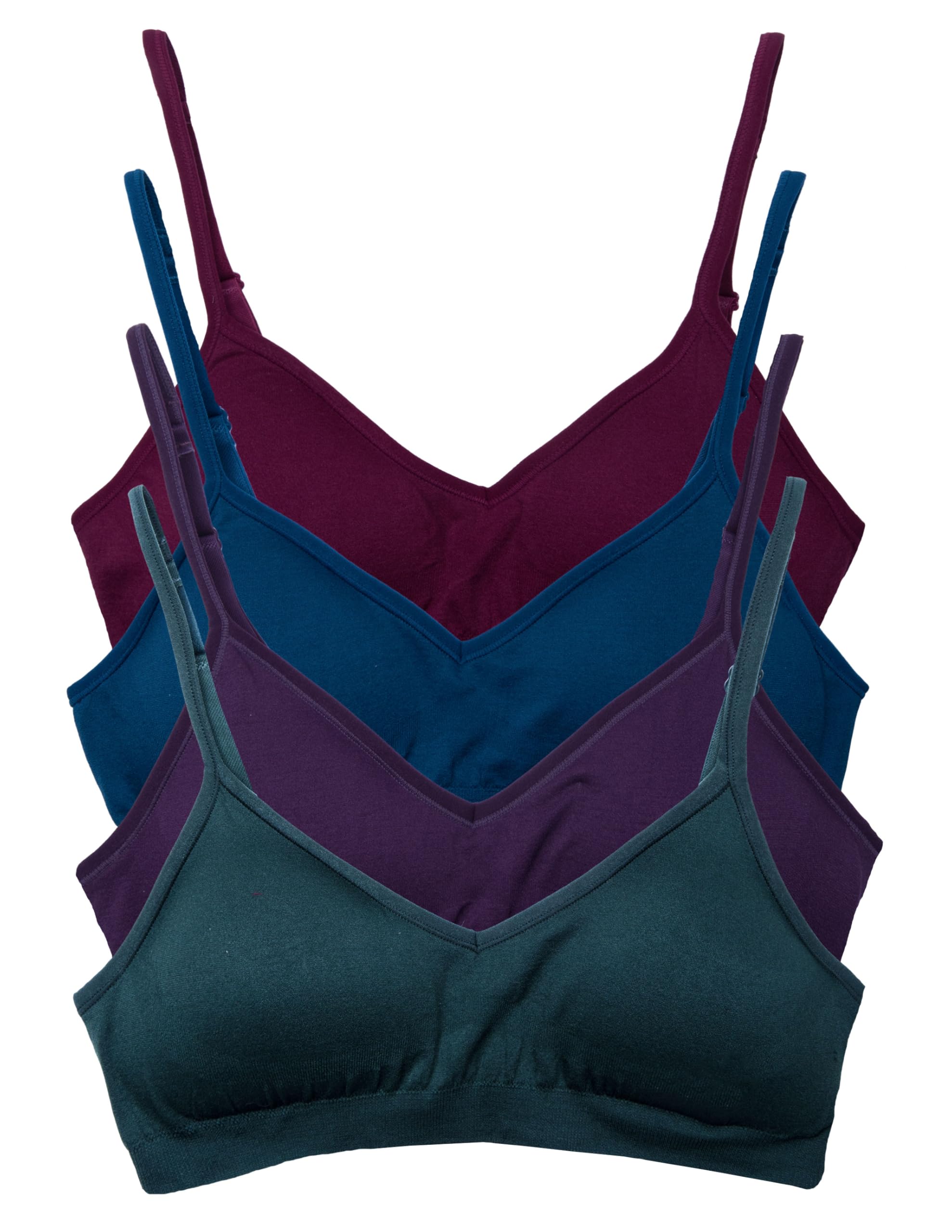 Kalon Women’s 4 Pack Demi Padded Bralette Wireless Comfortable Bra