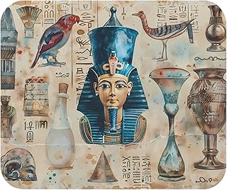 قاعدة ماوس بتصميم تراثي فرعوني - فن مصري قديم فاخر لمكتبك، قاعدة مكتب غير قابلة للانزلاق للمكتب والألعاب، قاعدة ماوس متينة - 149
