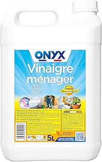 Onyx - Vinaigre ménager Parfum Citron - Nettoyant, Détartrant Multi-Surfaces et Multi-Usages - Nettoie et Fait Briller- Ecocert - 100% d'Ingrédients d'Origine Naturelle - Fabrication Française - 5L