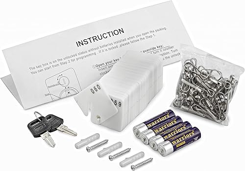 Miniatura 9 de Adiroffice Soporte de pared para llaves  Caja de bloqueo de 60 llaves con código, soporte de pared para gabinete de llaves, caja de llaves de