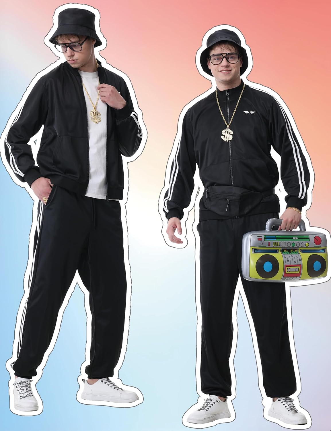 80s Outfit for Men 90s Track Suit Themed Party Outfits Costume for 80s 90s Windbreaker Sweatsuit Sportswear - Image 5