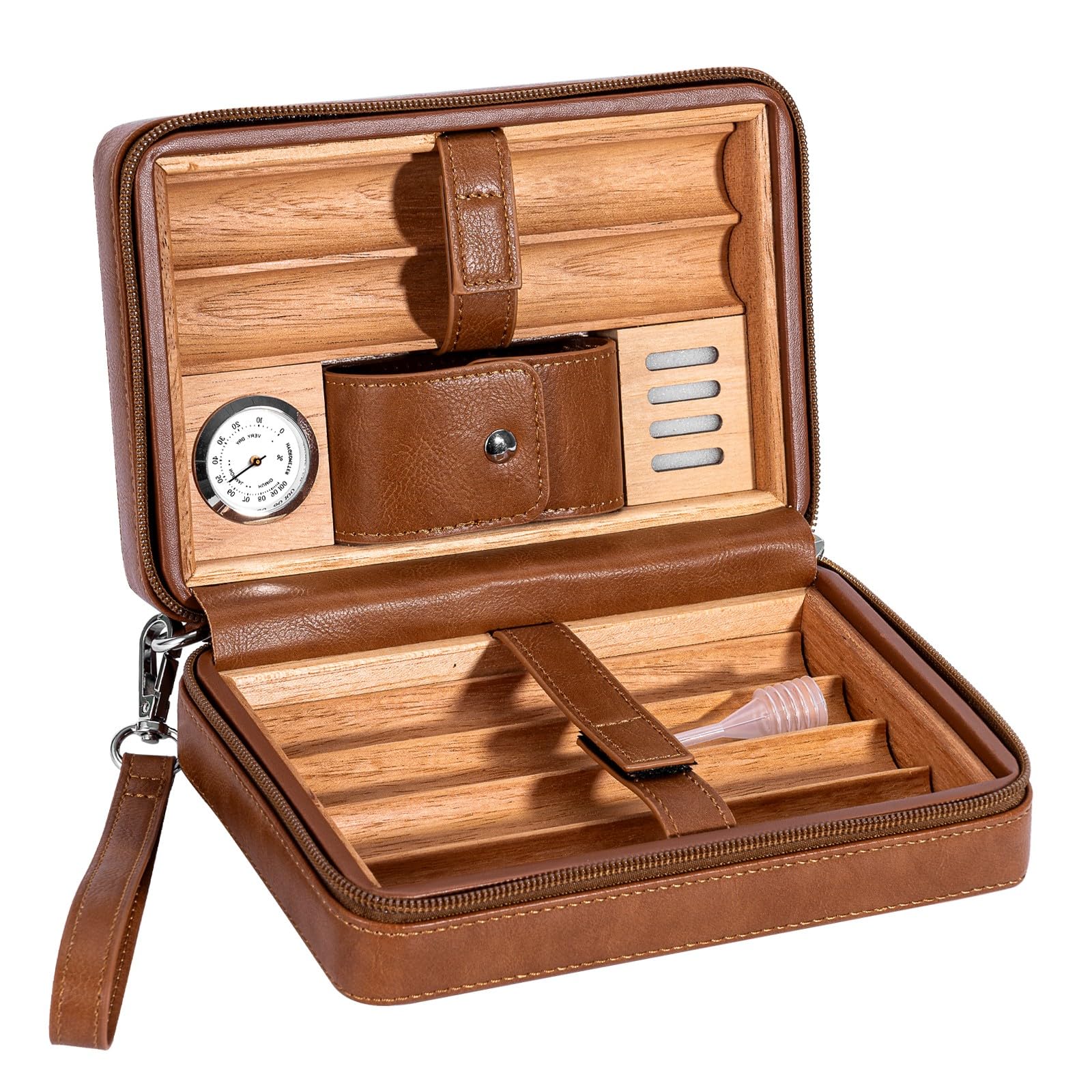 Goshentech Mallette en Cuir de cèdre, capacité : 6 pièces, Mallette de Voyage Portable (Marron)
