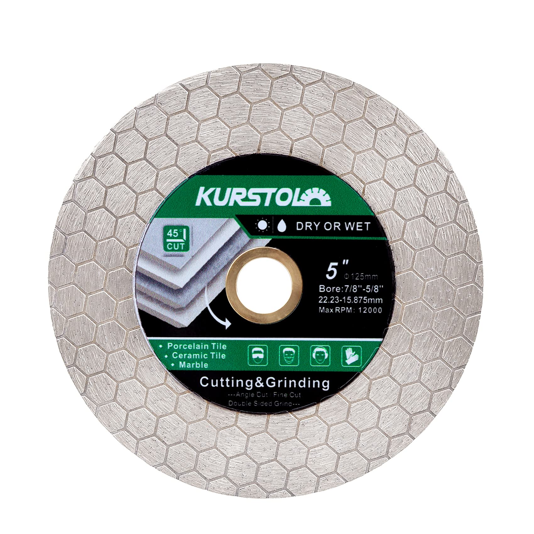 Disque Diamant Carrelage 125mm - Double Face Coupe Meulage Disques à Tronçonner Diamantés pour Porcelaine Céramique Marbre Granit Pierre Artificielle Quartz