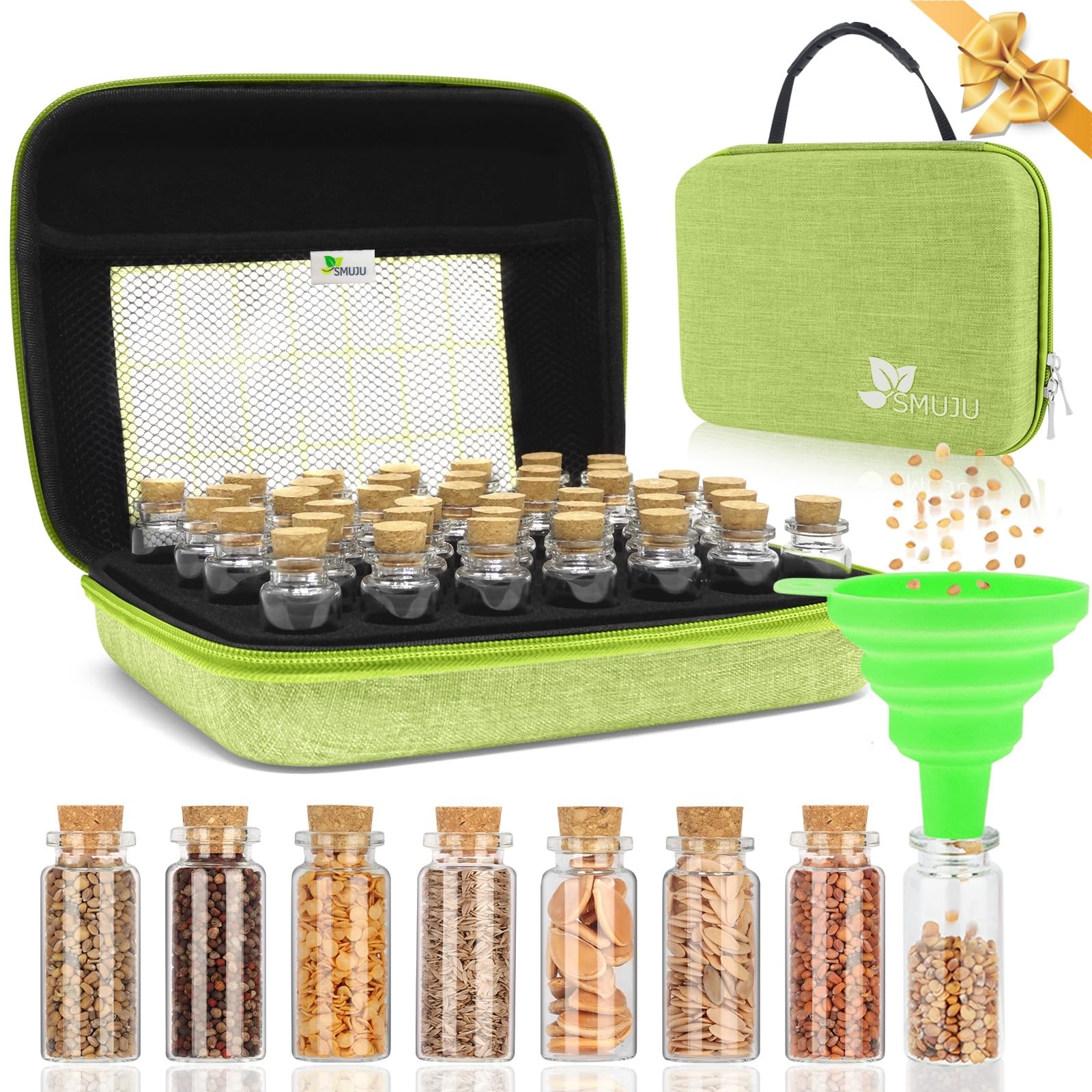 60 Slots zaadbewaarbox, zaden organizer met etiketstickers en pincet, kunststof zaden opslagbox, heldere sorteercontainer, opslag van zaden voor groentesaden, vruchtzaden, bloemzaden (B