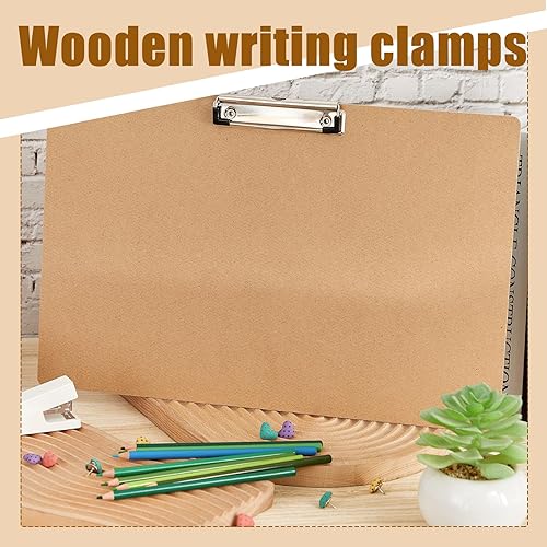 Miniatura 7 de Portapapeles de madera de 11 x 17 pulgadas, 32 piezas, con clip de perfil bajo, portapapeles de paisaje, portapapeles horizontal, libro de