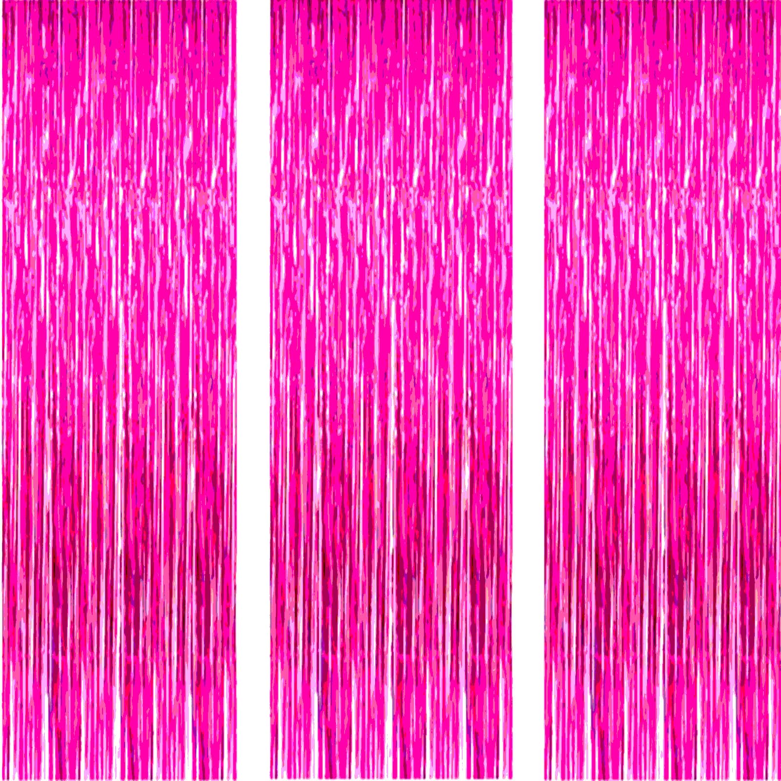 AILEXI 3 confezioni di tende in metallo a forma di foglia, frangia a luccichio, per porta finestra, decorazione per compleanni, forniture per feste di matrimonio, 3 ft*8 ft (92 x 245 cm) - rosa rossa