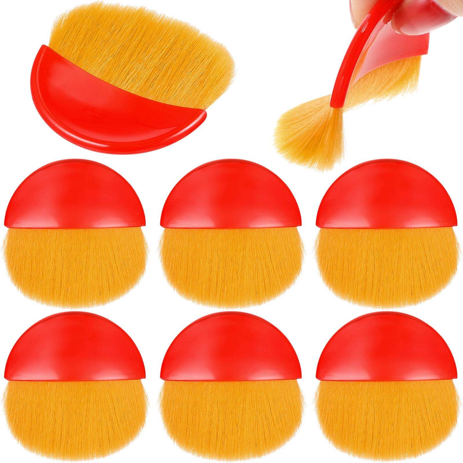Boao 8 Pieces Flat Brush Applicator Artist Drawing Brush for Christmas DIY Craft Gesso, Oil Paint, Acrylic Painting, Watercolor, Furniture Cleaner(Red and Gold)
