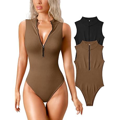 Women’s 2 Piece Bodysuits for a Sexy Ribbed Stretch
