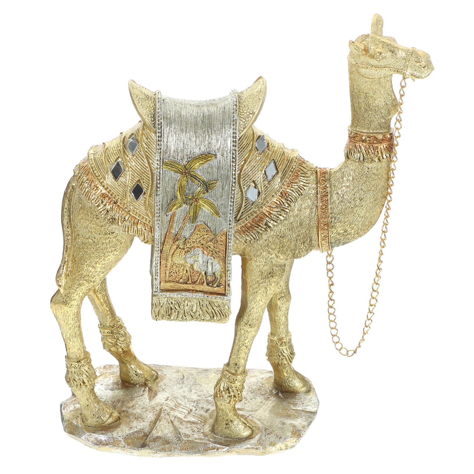 IMIKEYACamel Ornaments Cartoon Camel Craft Home Decor Prosperity Statue Lifelike Camel Statue Wild Life Animal Statue Hand Painted Animal Figurine Feng Shui Statue Top Hat Resin Luxurious