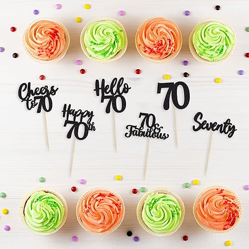 Miniatura 114 de 36 piezas de decoración para cupcakes de 10º cumpleaños con purpurina negra Hello 10 Ten Cupcake Picks Sweet 10 Double Digits Cake Decor for 10th