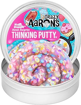 Crazy Aarons Thinking Putty - Sweet Surprise - Clear Sensory Putty for Kids and Grown ups in a 4" Tin - Creative and Endless Fun, Stress Relief Therapy Toys, Never Dries Out - Made in USA