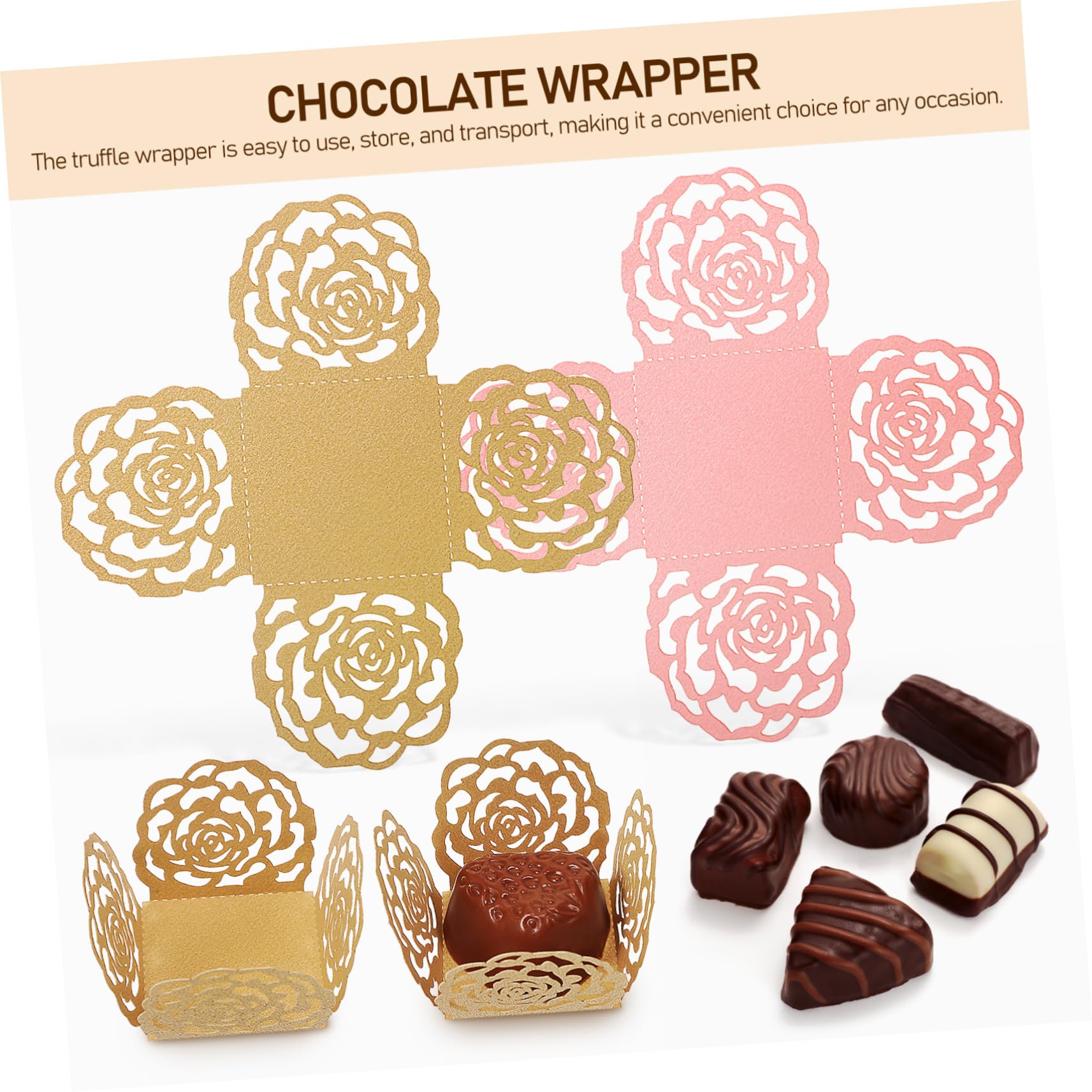 TOPBATHY 5 Ensembles Couvertures De Chocolat Doublure De Petit Gâteau Para Hauts De Forme Point Présentoir De Bonbons Caissettes pour Mini Cupcakes Moules À Pâtisserie Papier 100 Pièces * 5