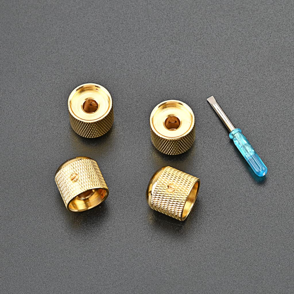 RuiJOTWAT 4pcs Professional Metal Guitar Tone Volume Knob Potentiometer Hat Cap Large Guitar Parts Push Knob with Hole Guitarra Accessories Gold - Image 4