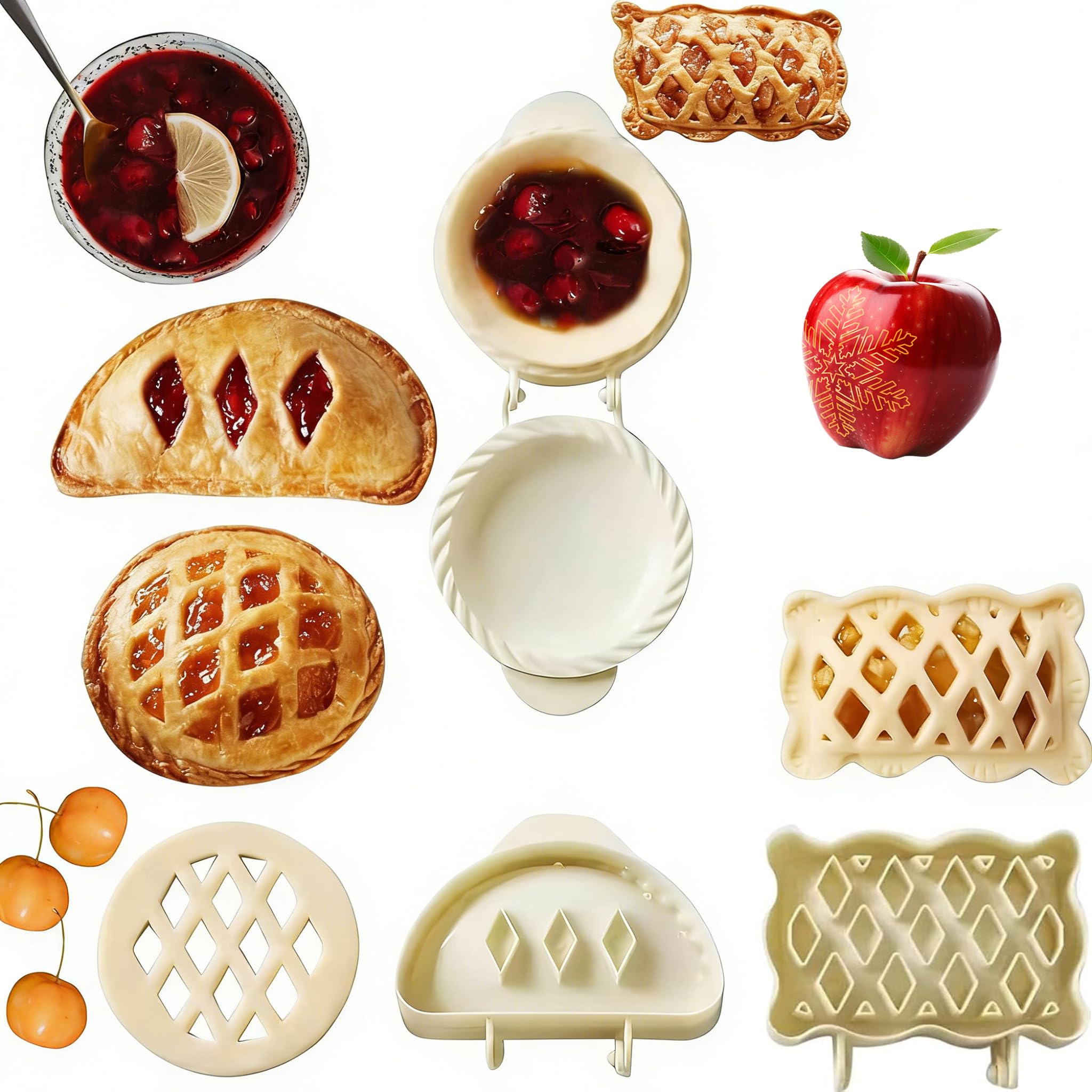 3PCS Classic Mini Hand Pie Moldes, Mini Pie Maker, Juego De Moldes Para Prensa De Masa Para Pasteles ABS Respetuoso Con El Medio Ambiente Mini Hand Pie Maker Para Apple Pie Cocina Navidad
