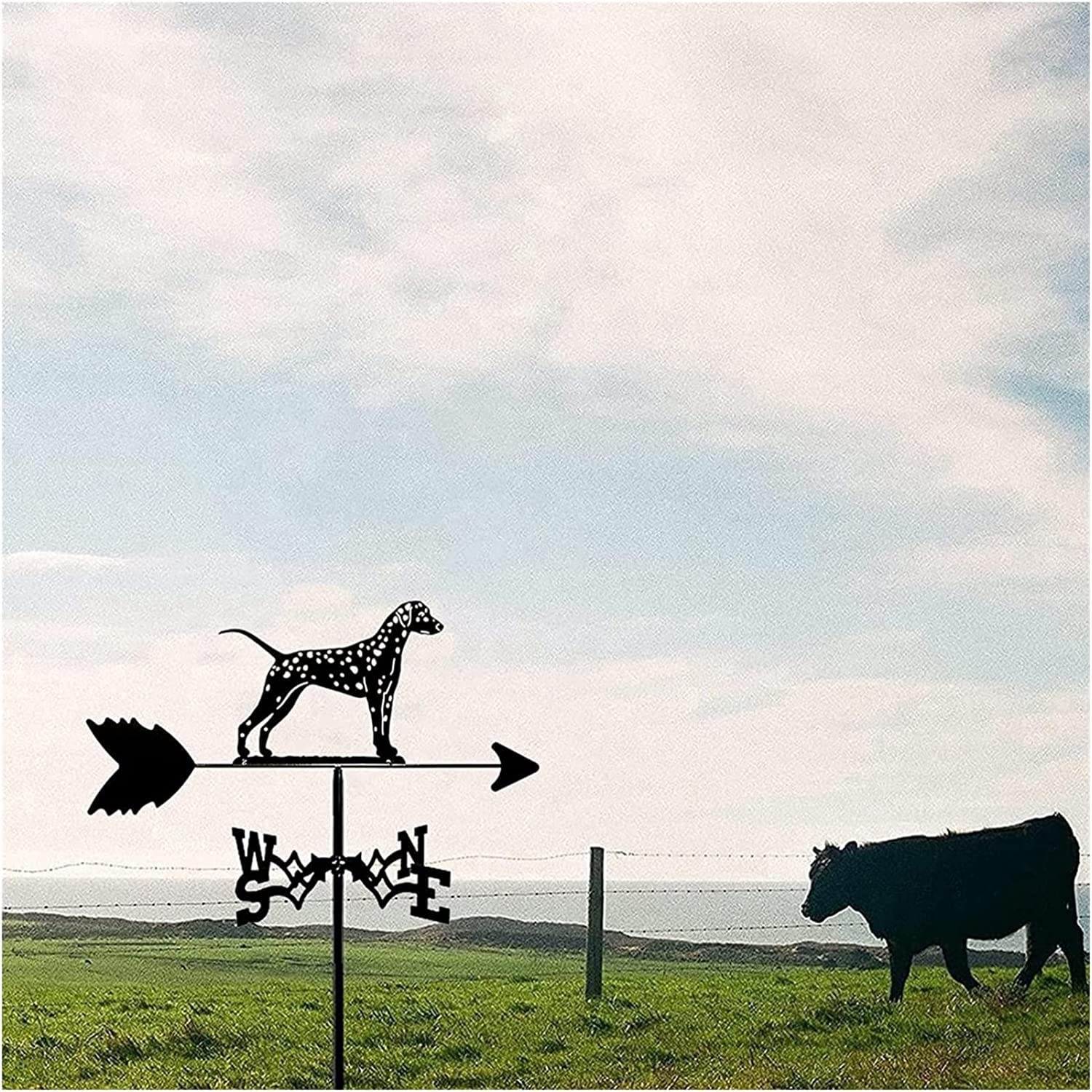 Girouette décorative en Forme d'animal, avec Support en métal, pour Jardin, pelouse ou Cour (dalmatiens).